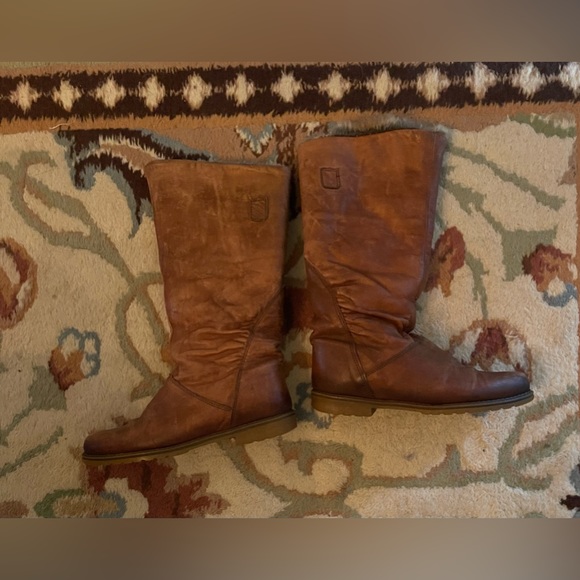 Vintage Bastien Tan Leather Rabbit Fur Lined Boots Size 6 - Picture 2 of 12